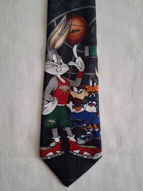 Vintage Neck Tie Necktie 1996 Bugs Bunny Basketball Looney Tunes Warner Brothers